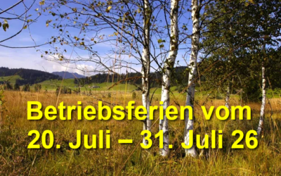 Betriebsferien Sommer 2026